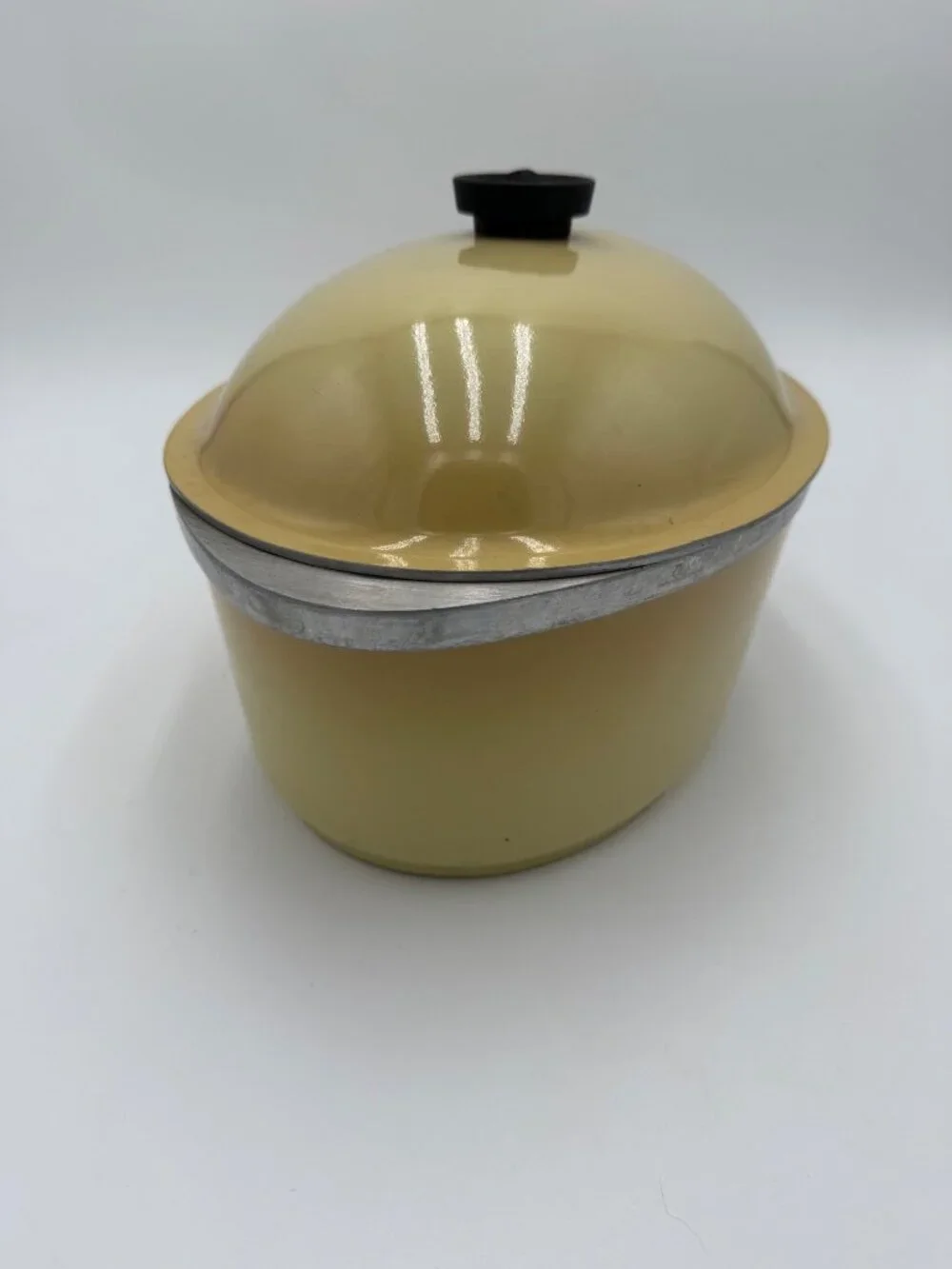 Vintage Club Cookware Yellow Harvest Gold Auminum Dutch Oven Roaster Lid